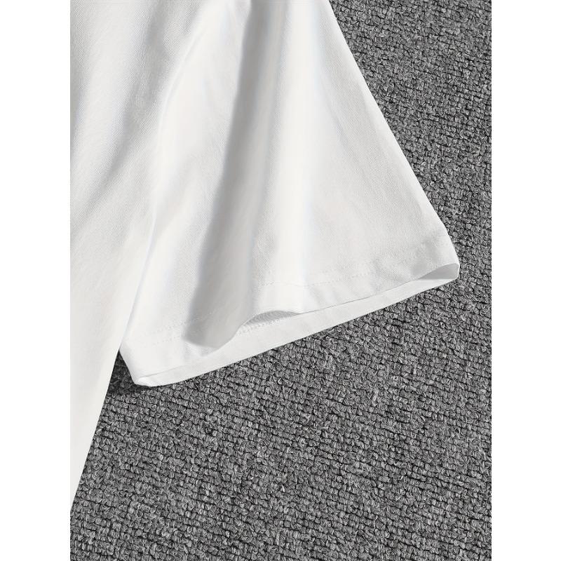 European sizes A Men'S Short-Sleeve T-Shirt Featuring a Cute Cat Design, with a Loose Fit, Stylish Casual Round Neck