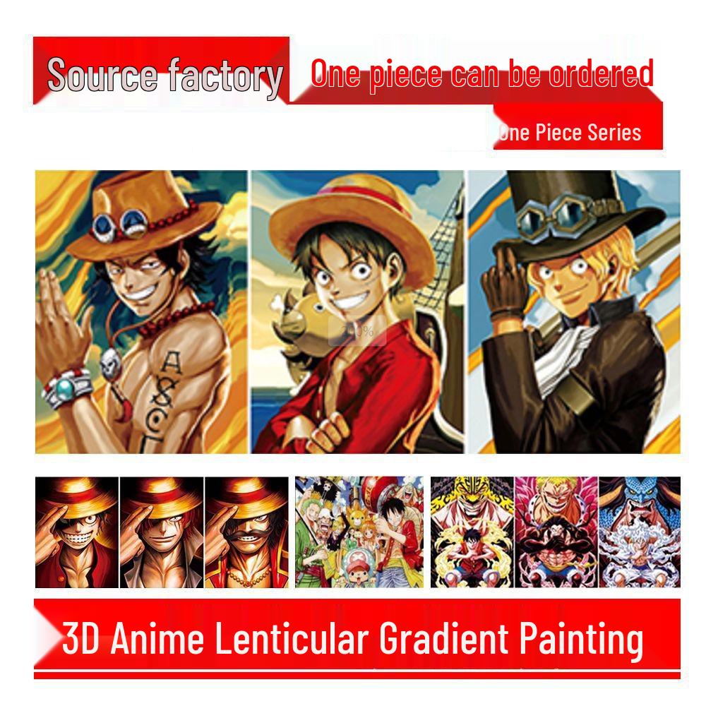 One Piece 3D Anime Farbverlauf Lentikular Stereoskopisches Gemälde
