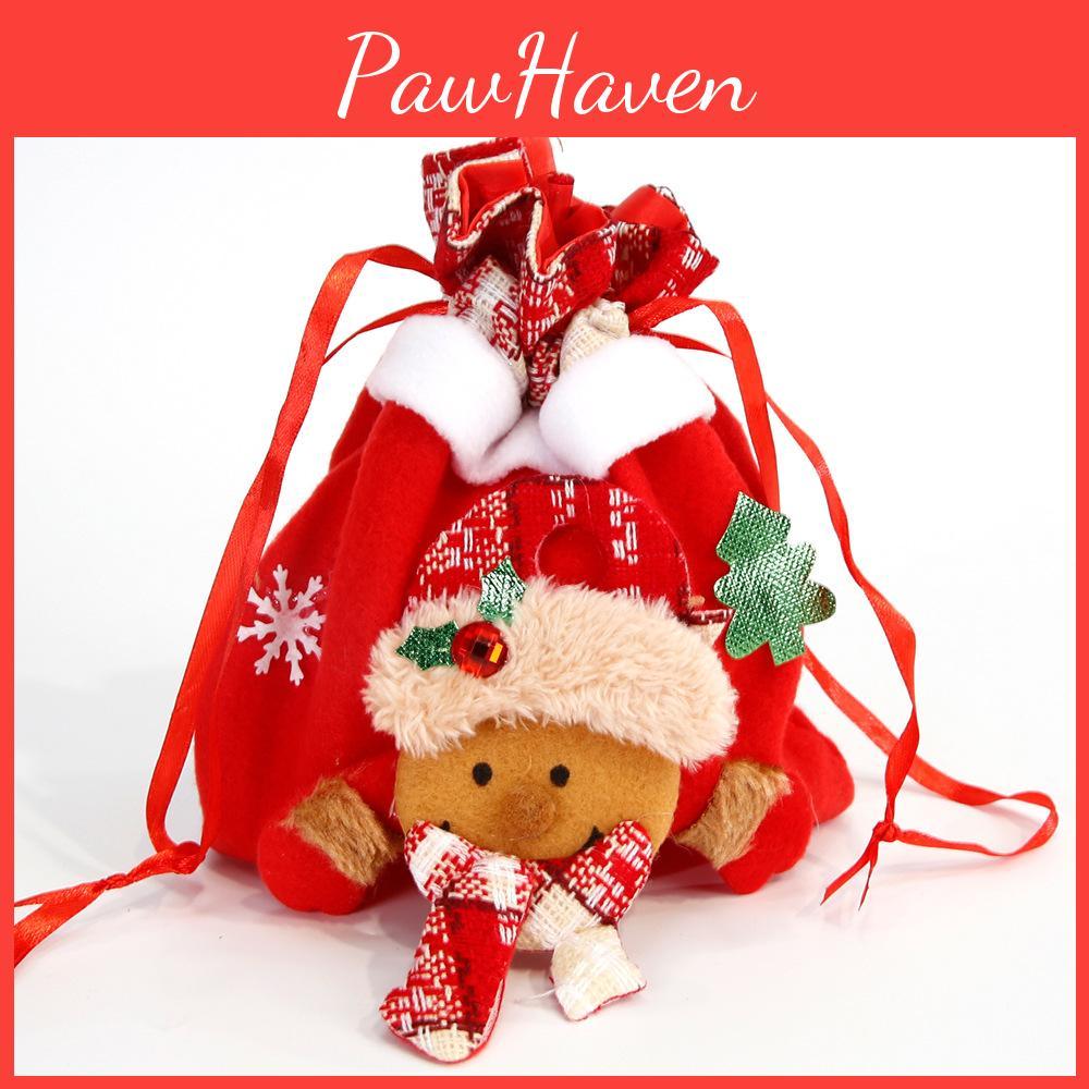 Festive Christmas Santa Drawstring Gift Bag Perfect For Holiday Celebrations