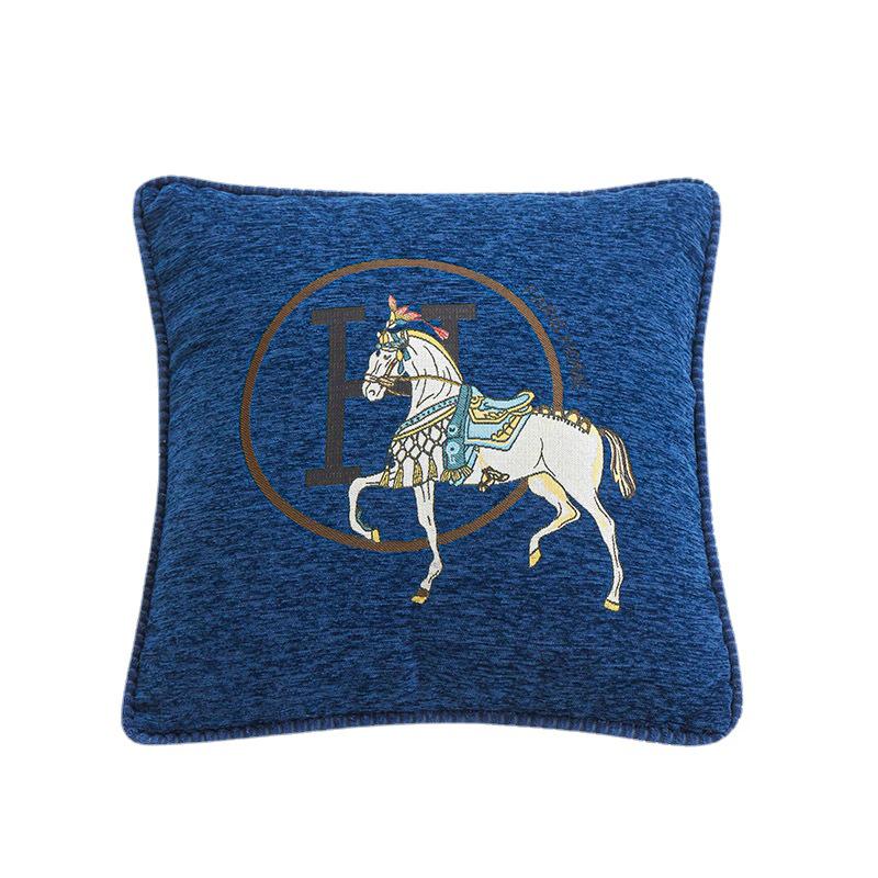 Chenille Jacquard Luxury Pillowcase - White Horse Design