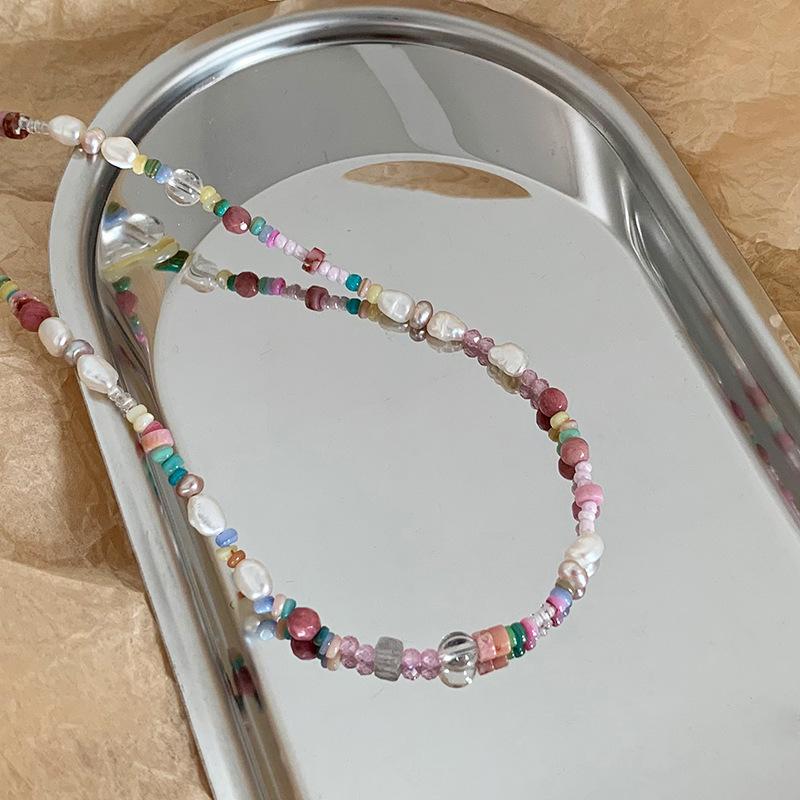 Летнее дофаминовое нишевое светло-роскошное ретро-ожерелье с бусинами, супер-сказочная цепочка на ключицу