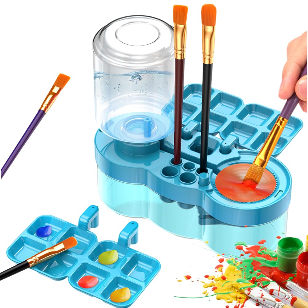 

Быстросохнущий очиститель кистей с поддоном, инструмент для легкой очистки для художников, универсальная прочная мойка для кистей синий