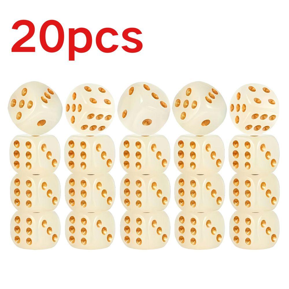 20pcs 0.63inch Luminous Dice, Standard D6 Dice for Tabletop Games, Role Playing Games, Card Games, Party Favors YMY