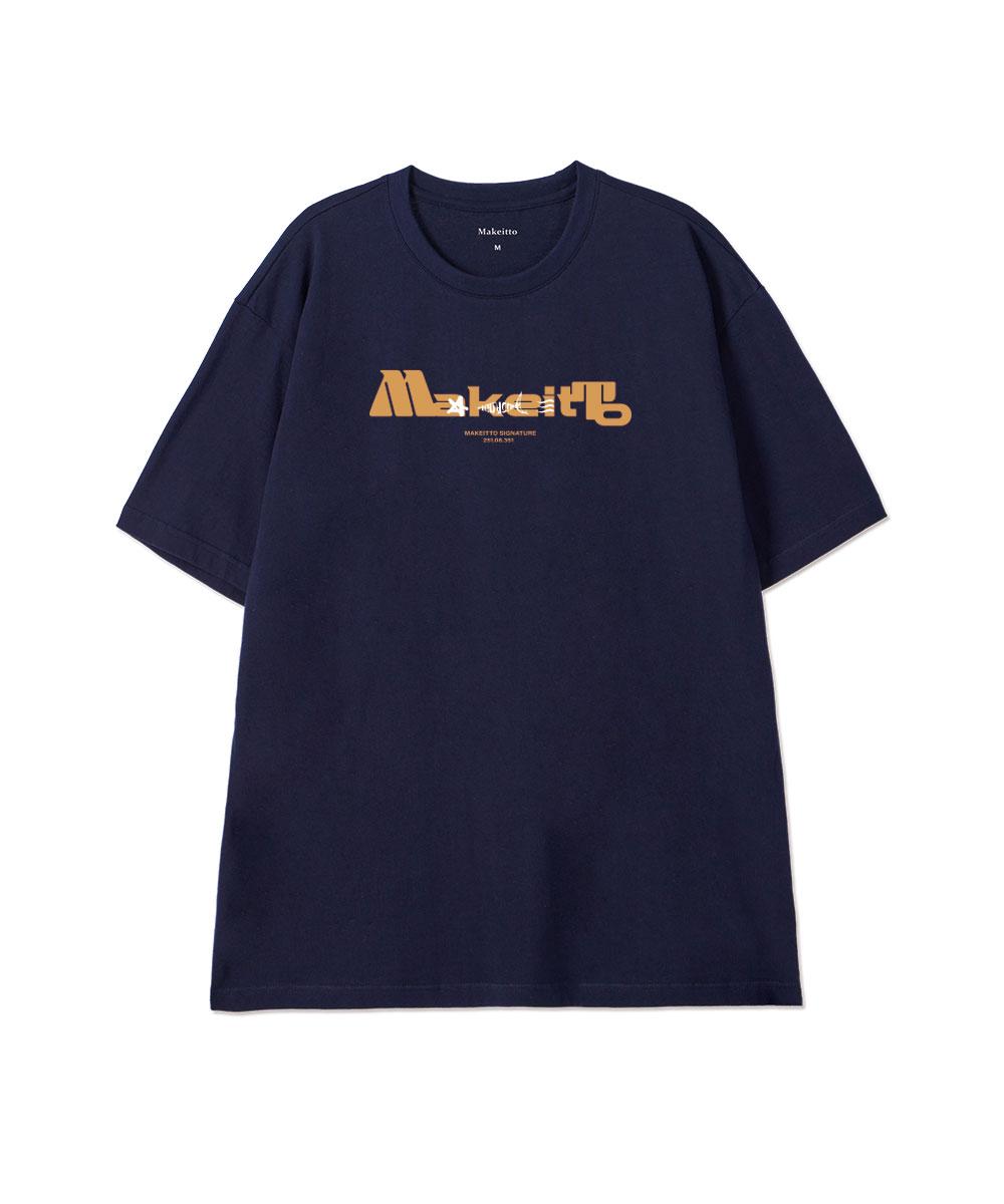 Make It Two [Bold Lettering] Crew Neck Tee_Navy M