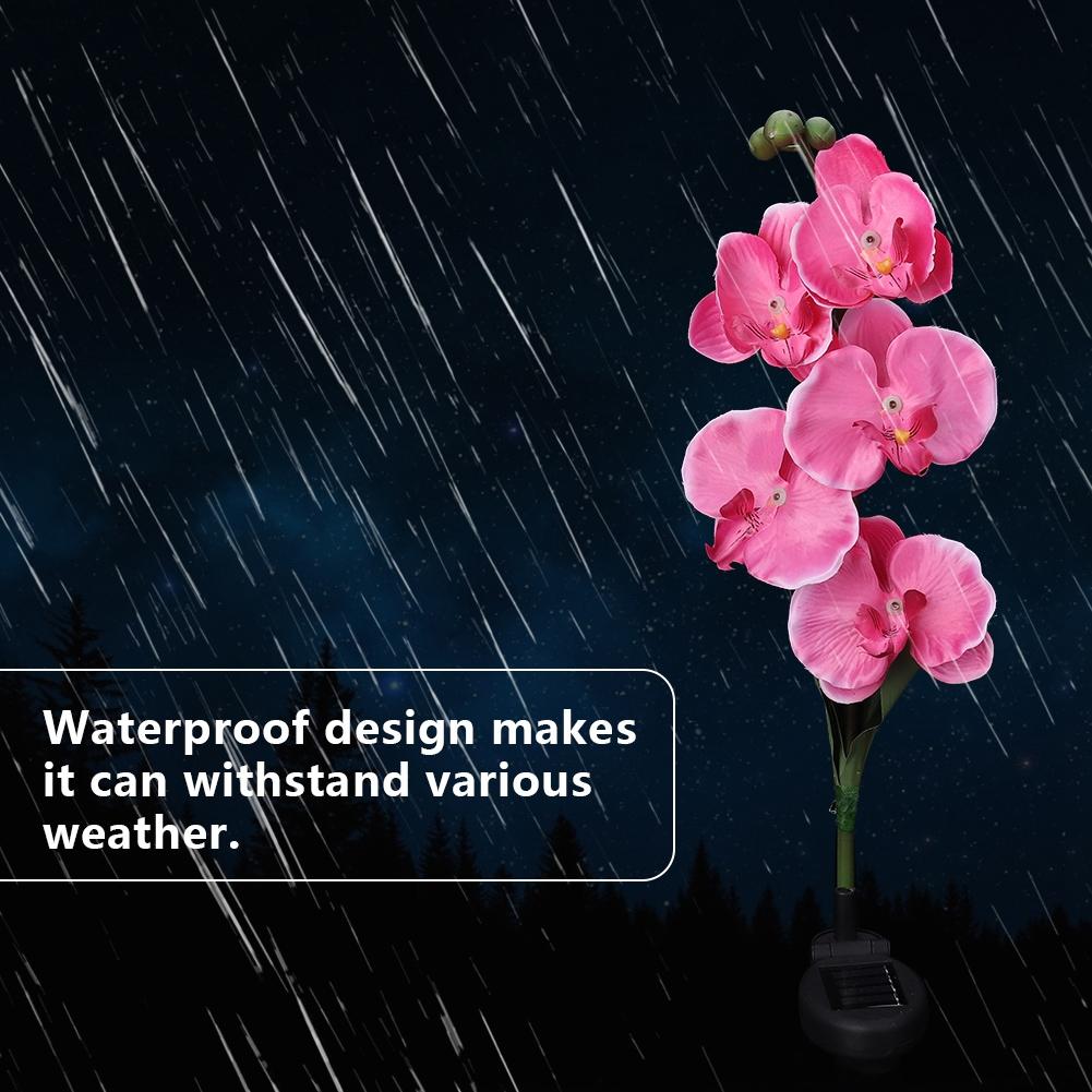 Waterproof Solar Moth Orchid Light Activated Yard LED Lamp Garden Pathway Lawn Light