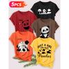 Five-piece set Elegant short-sleeved shirt for women Panda series printed round-neck women's short-sleeve shirt is suitable for spring and summer