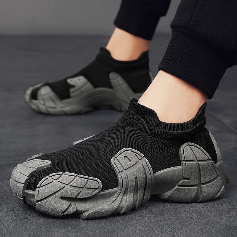 Shoes men's 2025 summer new breathable fly-woven casual sports shoes platform running socks shoes trendy shoes men's shoes