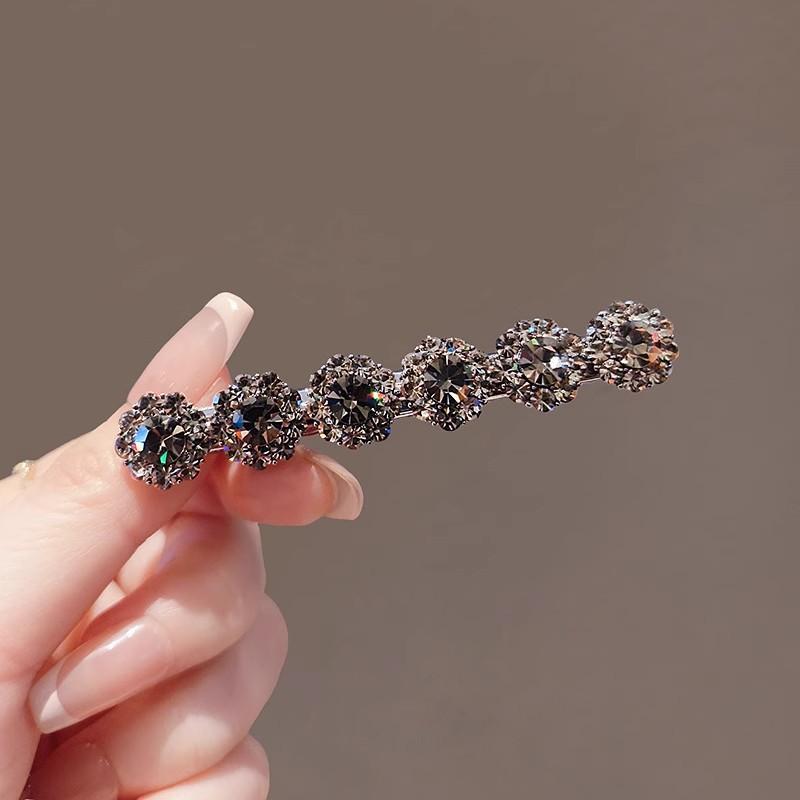 Super Flash Rhinestone Luxury Side Hair Clip Sweet Headwear for Women Girls Geometric Styling Accessories  Trendy Ornaments