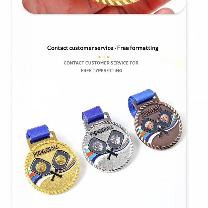Pickleball Sports Medal Gold Silver Bronze Award Medal Enamel Painted Commemorative Prize For Tournament Competition Game Reward