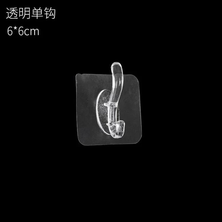 Transparente selbstklebende Haken für Küche, Bad, Organizer, transparent, stark klebend, Tür, Wandaufhänger, Schlüsselhalter, schwer