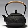 Cast Iron Boiling Teapot for Tea Brewing, Traditional Heating Water Kettle, Charcoal Stove Compatible, Rustic Black