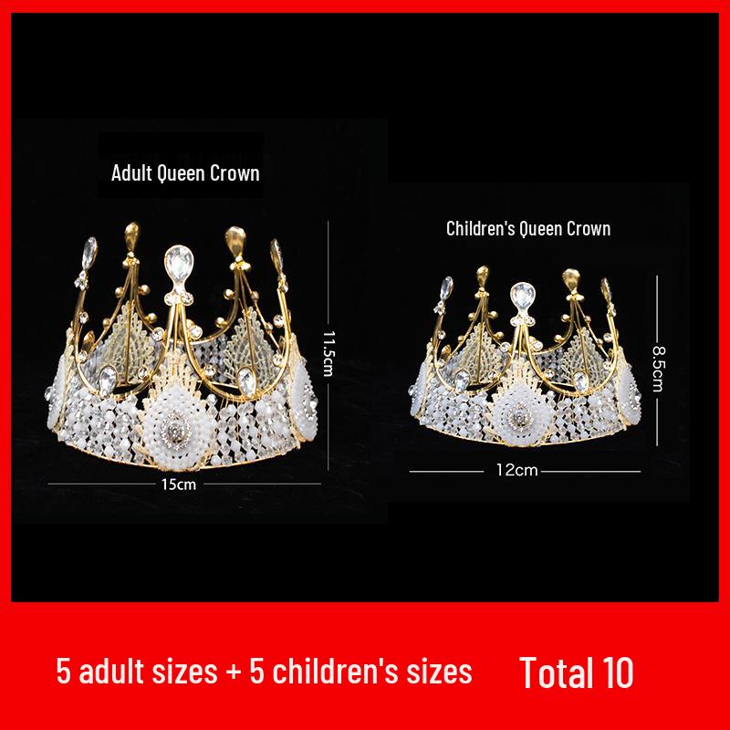 Queen Crown Cake Topper for Adults & Children - Gypsophila Pearl Birthday Decoration