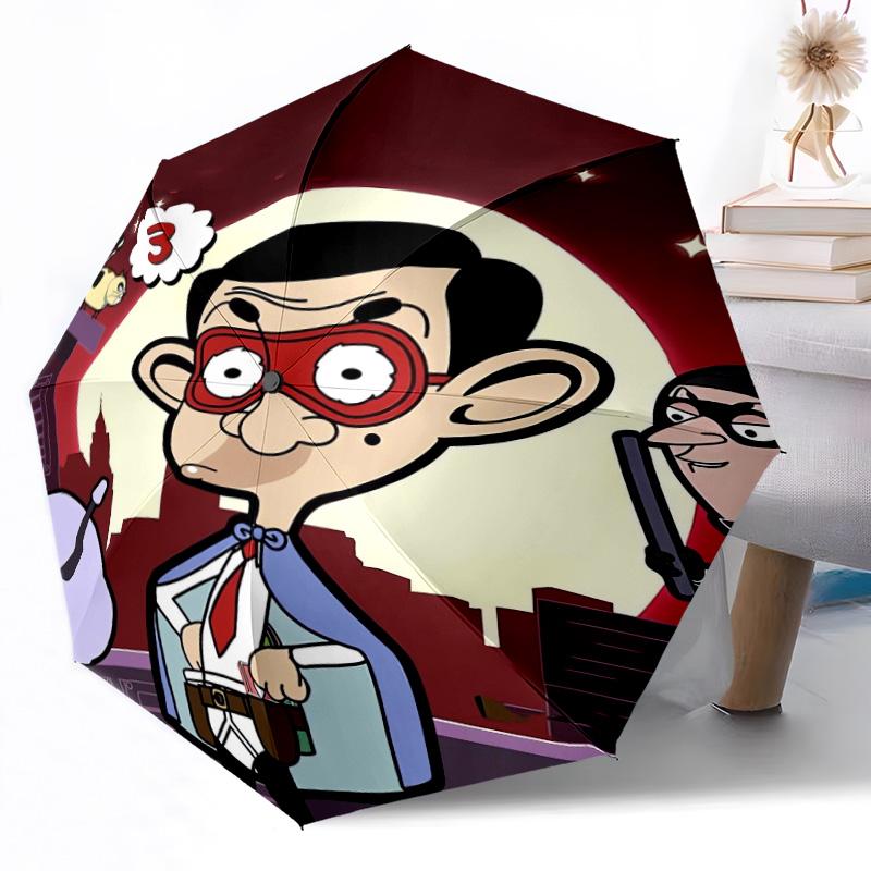 1pc Mr Bean'S Teddy Adventure Automatic Umbrella Compact 8 Rib Lightweight Foldable Design Travel Essential Outdoor Accessory Stylish Gift Women Y1