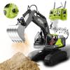 HJ Models 689-714A 1/16 2.4G 16CH RC Car Excavator Engineering Vehicle Alloy Bucket Digging 680°Rotation Spray LED Light RTR Toy