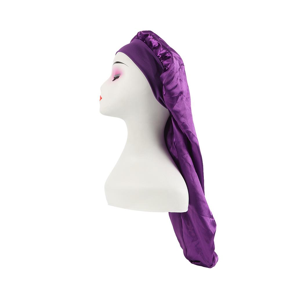 Plain Satin Long Hair Sleep Cap - Beauty & Chemotherapy Headscarf