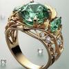Emerald Diamond Floral Ring - Creative, High-End Women's Jewelry, Hot Selling.