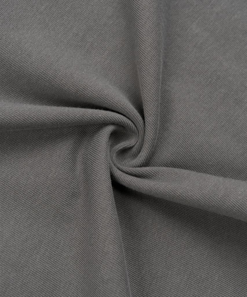 TOFFEE [S-Xxl] Slim Crop Henley Neck Half T-Shirt (Charcoal)