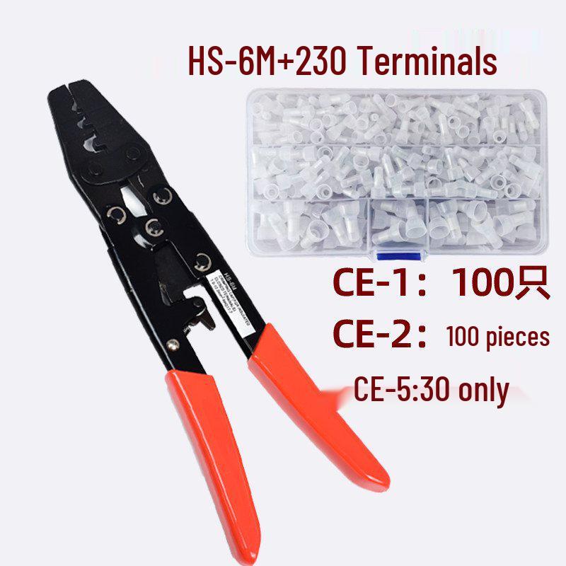 Ratchet Wire Crimping Pliers with Nipple Terminal and Insulated Plastic Terminal CE-1X-2X-5X