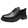 Men's Round Head Business Casual Leather Shoes Men's Retro Big Head Wear-resistant Lace-up Work Leather Shoes