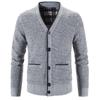 Men Cardigan Knitted Sweatercoat 2024 Autumn Winter Fleece Warm Solid Casual Knit Cardigans Jacket Coat Fashion Men Clothing