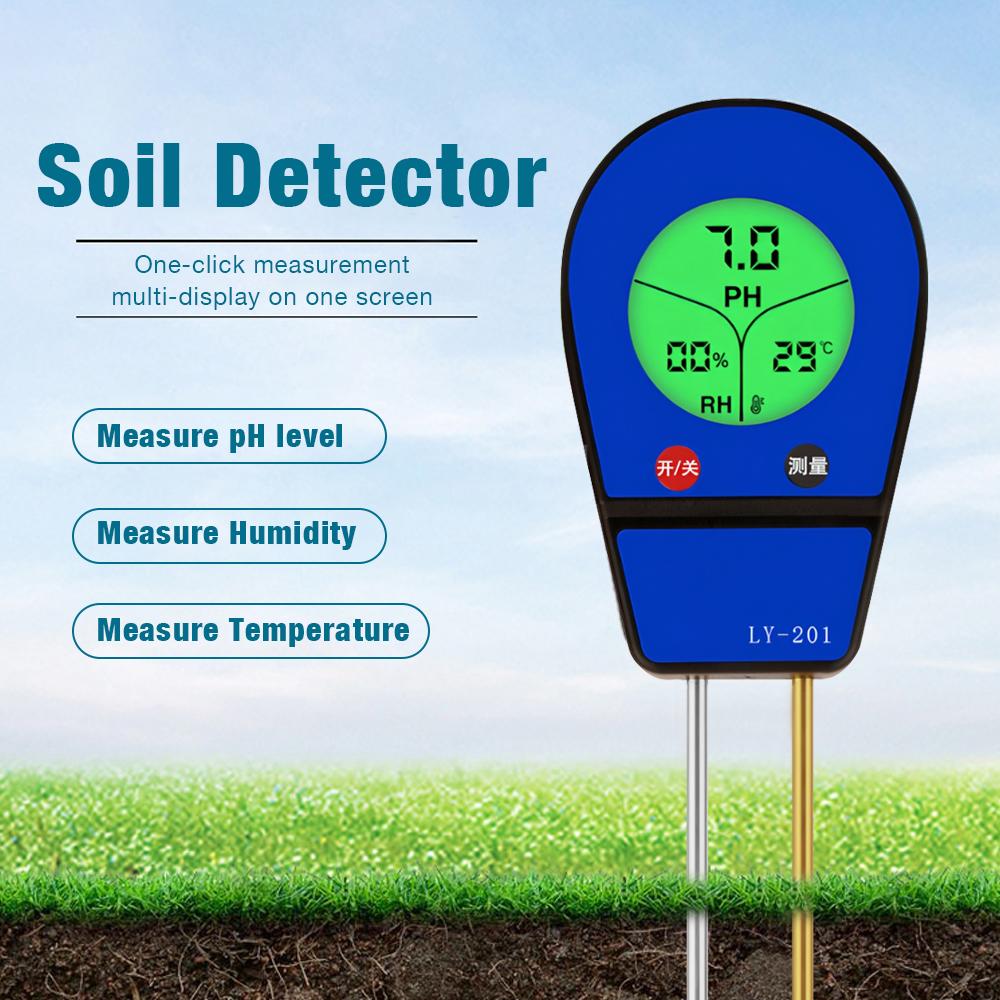 3 in 1 Soil PH Meter Moisture Temp PH Tester Humidity Sunlight Garden Flowers Moist Detector Soil Moisture Sensor Meter