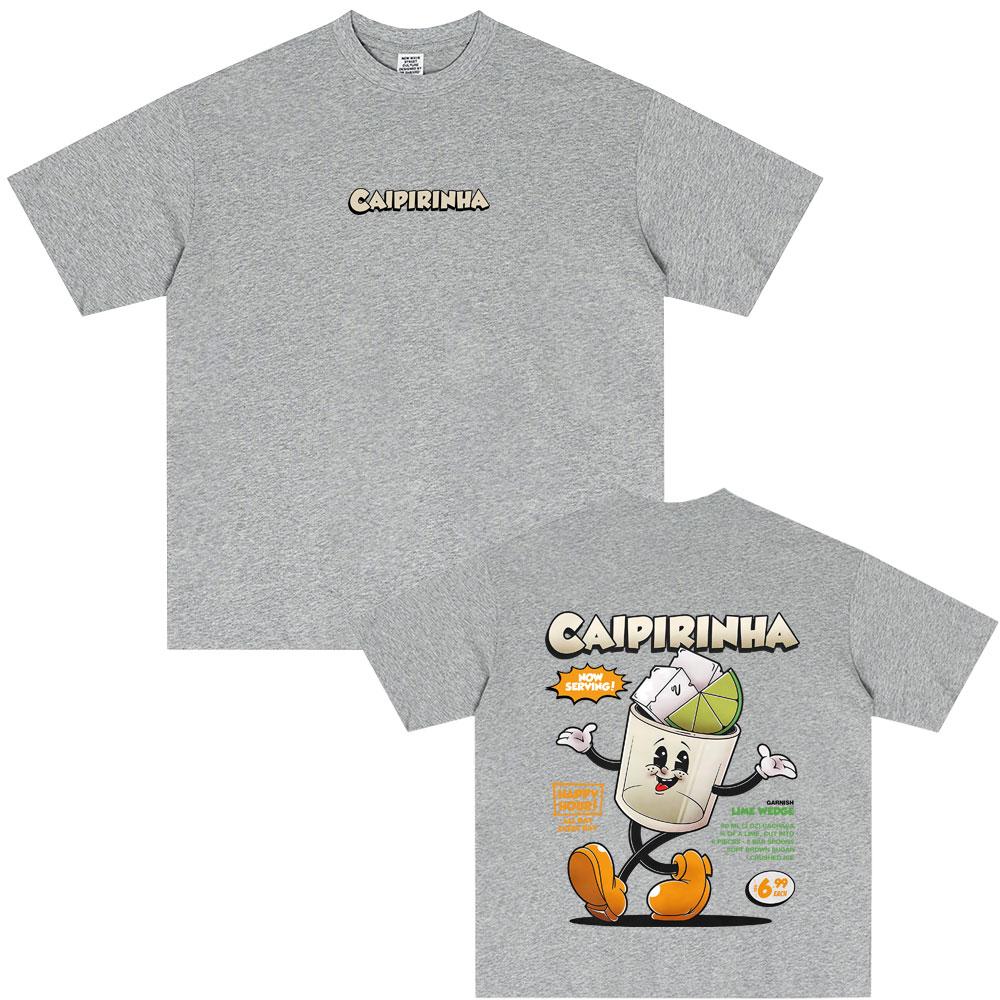 Caipirinha Cocktail Funny Meme T-shirt Men Women Clothing Art Aesthetic Short Sleeve T Shirt Male Casual Cotton Vintage T-shirts