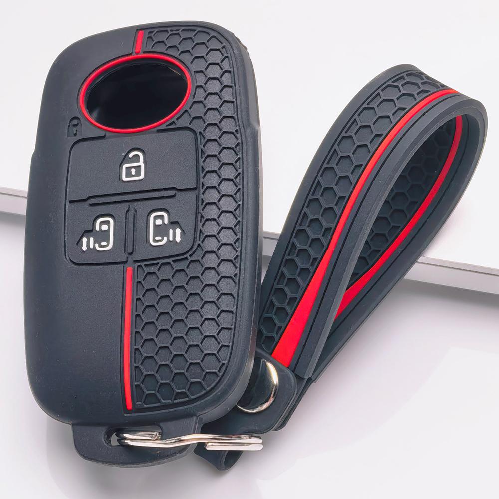 Car Key Cover for Toyota Raize Tanto Rex Ativa Daihatsu Rocky Tanto Subaru Rex with Keychain Honeycomb Texture Metal Keychain Car Remote Key Sleeve