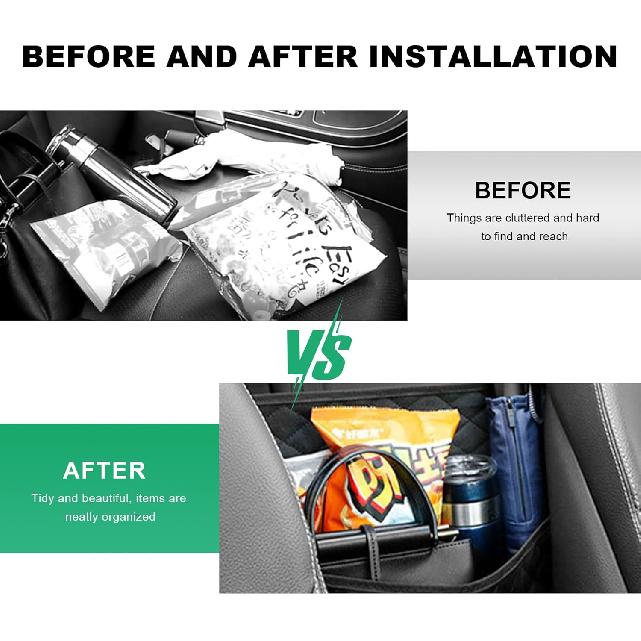 Car Net Pocket Handbag Holder, Large Capacity Automotive Purse Holder Organizer Between Two Seats, Leather Seat Storage Holders Barrier of Backseat