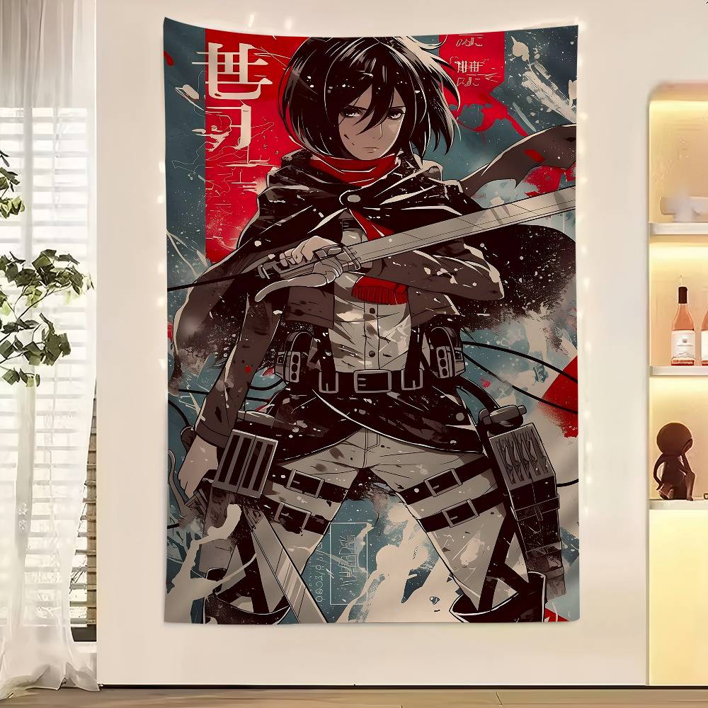 Vintage Anime AAttack On Titan Printed Large Wall Tapestry Indian Buddha Wall Decoration Witchcraft Bohemian Hippie Wall Art