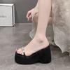 11CM Women Summer Wedge Sandals Transparent Bling Crystal Chunky Platform Slippers Shoes Woman Ultra-high Thick Bottom Sandalias