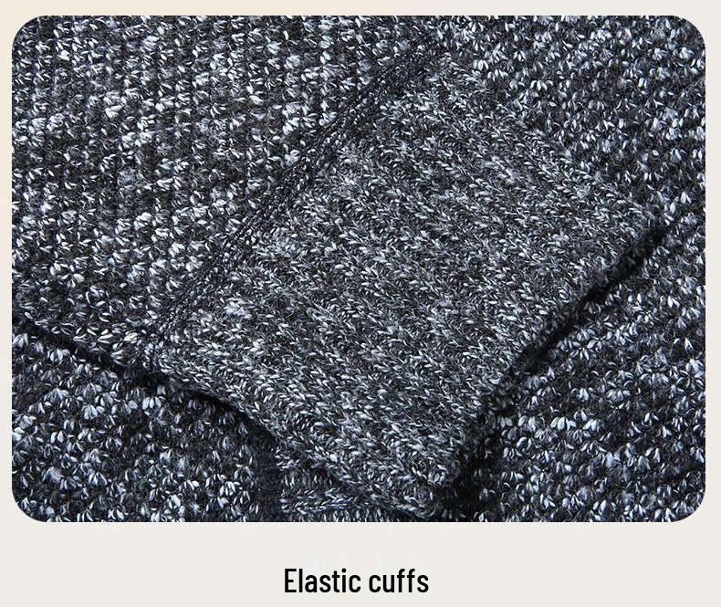 Men's Grey Plus Velvet Cardigan Sweater - Autumn/Winter Warm Knitwear for Middle-aged and Elderly