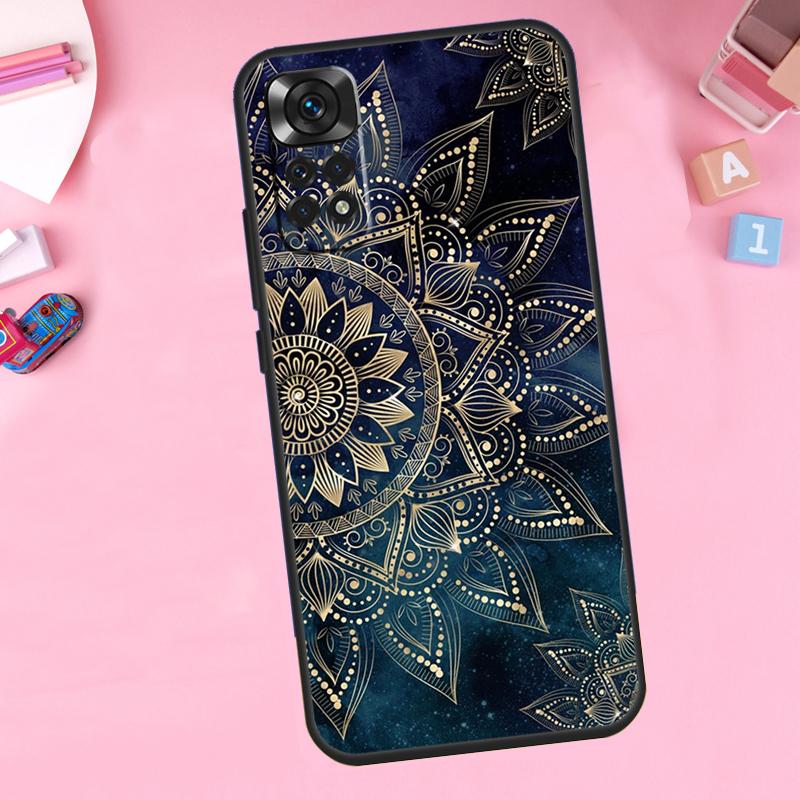 Elegant Mandala Floral Design Phone Case For Xiaomi Redmi Note 11 10 9 8 12 Pro Turbo 9S 10S 11S 12S 9A 9C 10C 12C Cover