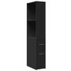 VidaXL Armoire de salle de bain étroite avec roulettes noir, armoire de salle de bain haute, rangement de salle de bain 855296
