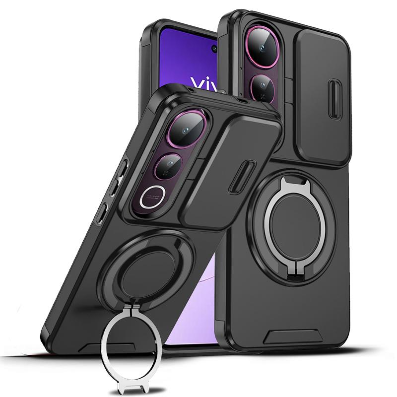 Funda For Vivo V50 Lite 5G Case Armor Slide Camera Lens Protection Ring Holder Back Cover For Vivo V50Lite 5G Shockproof Coque