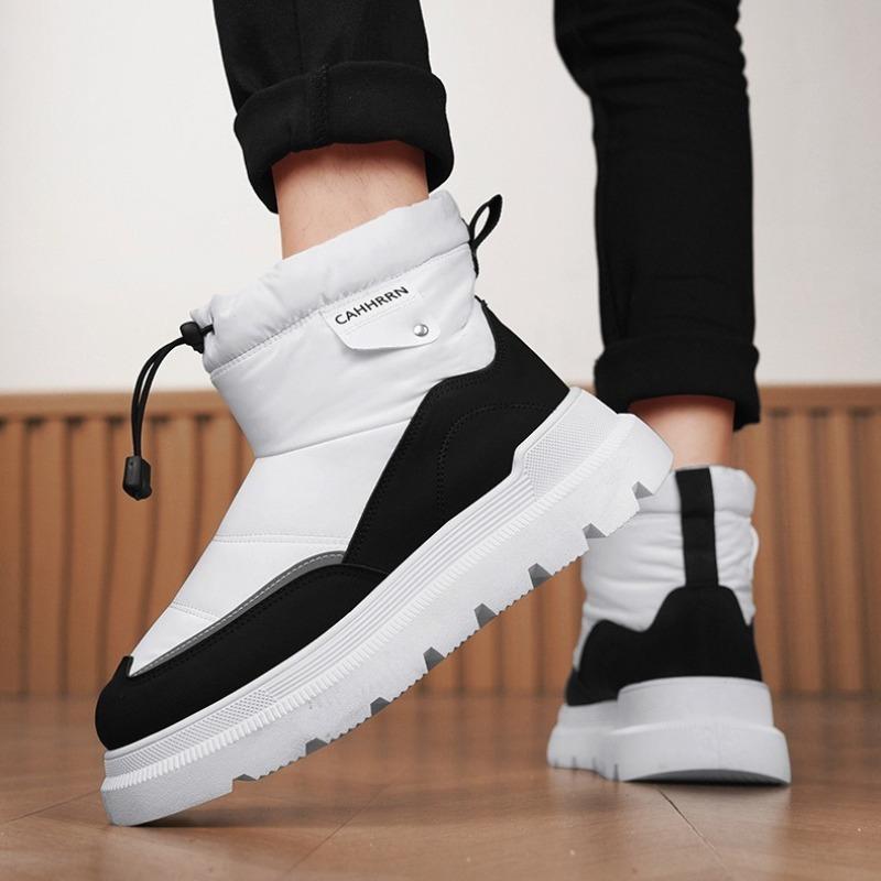 Men'S Winter Boots Warm Waterproof Non-Slip Plush Sneakers Shoes Winter Slippers Male Tenis Boots
