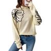 2026 European & American High Neck Floral Long Sleeve Sweater for Women - Autumn & Winter Fashion