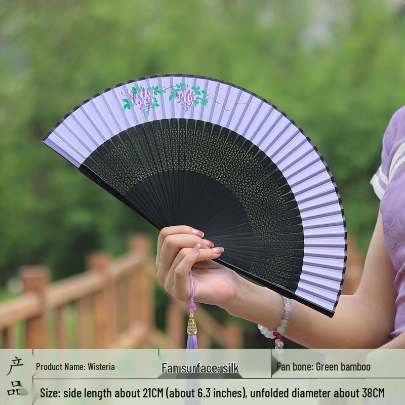 Red Ancient Style Chinese Folding Dance Fan - Easy To Open & Close, Perfect for Hanfu, Cheongsam, and Runway Shows