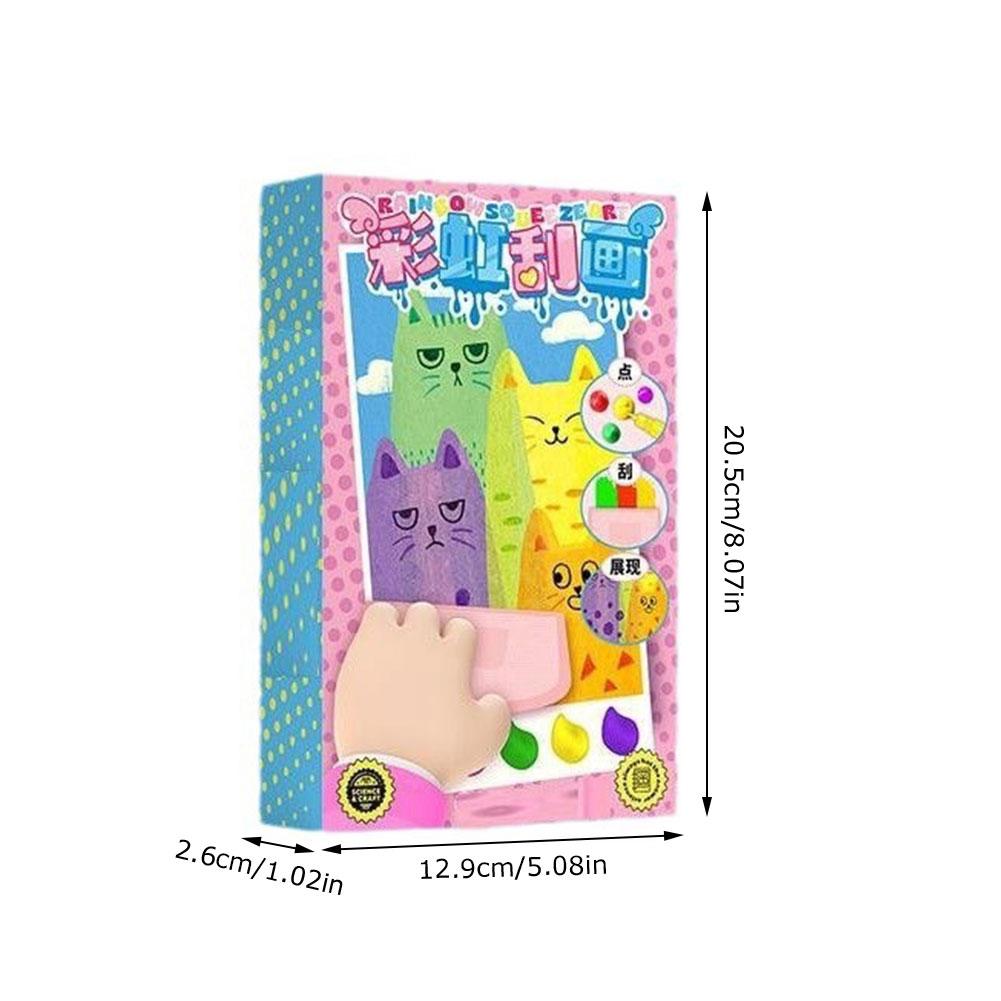 Squeegee Art Kids Paint Kit DIY Rainbow Scratch Art Childrens Painting Crafts Creativity Set Dot Painting Art Kits