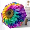 1pc Sunflower Rainbow Automatic Folding Umbrella - 8-Rib Compact Travel Umbrella Durable & Portable for Outdoor Use, Perfect Gift for Birthdays070