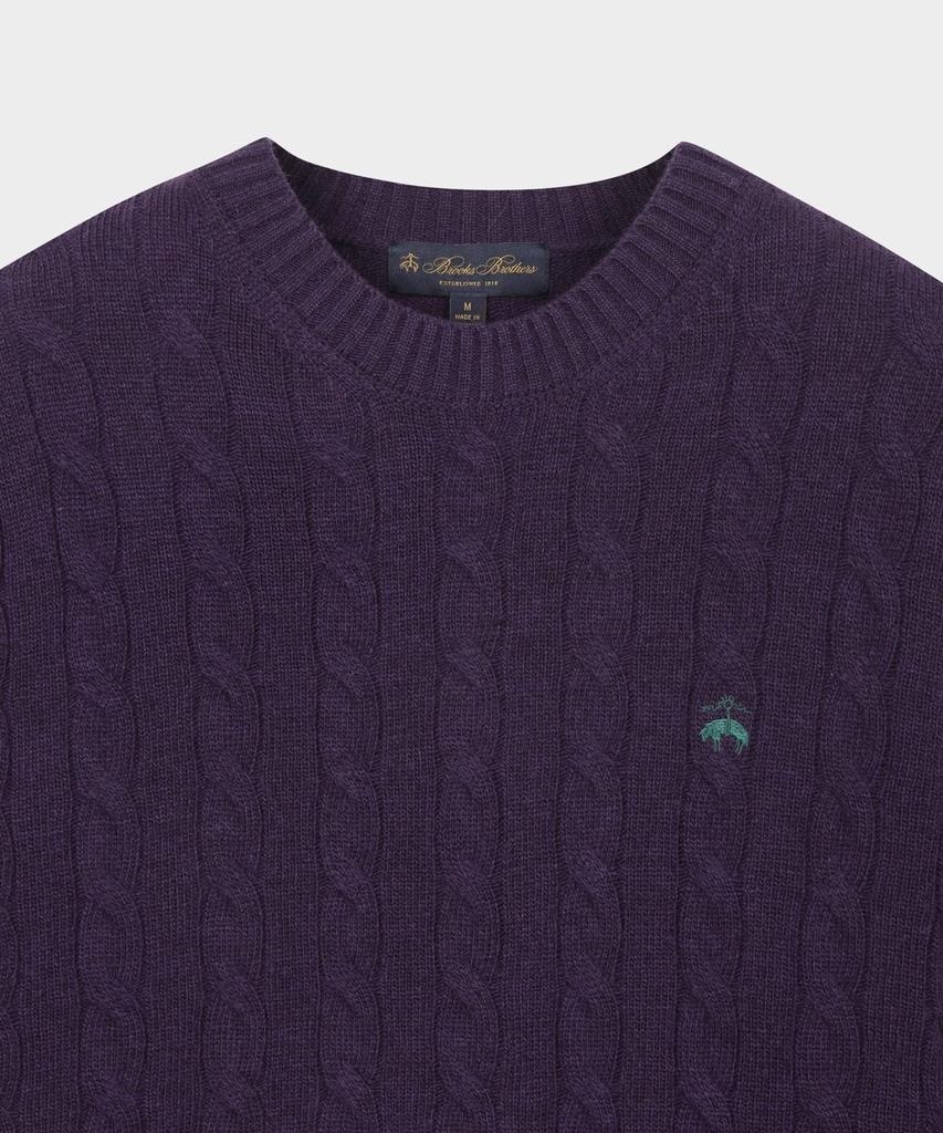 BROOKS BROTHERS Wool Cable Sweater (Violet) (Bbwrmbf401)