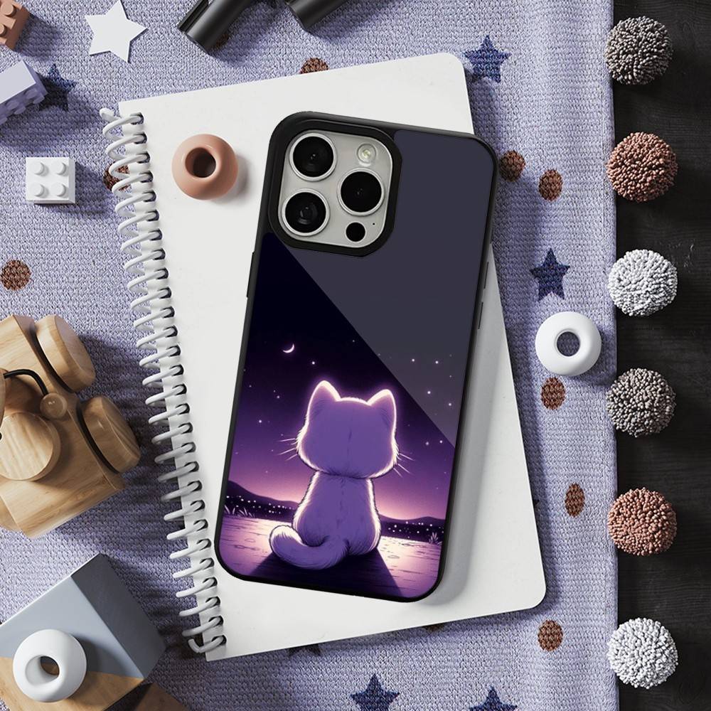 Cute Art Cat Cartoon Phone For iPhone 17,14,11,15,16,13,12,Pro,Max,For Magsafe,Plus,Mini, Magnetic Wireless Charging Case