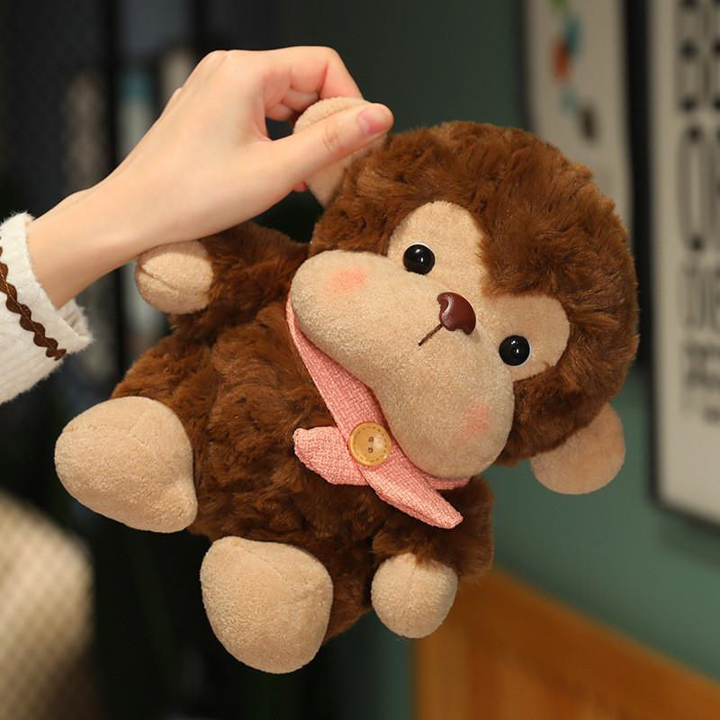 Accu Play Building Block Monkey Plush Toy With Soft Short Pile For Kids Gift