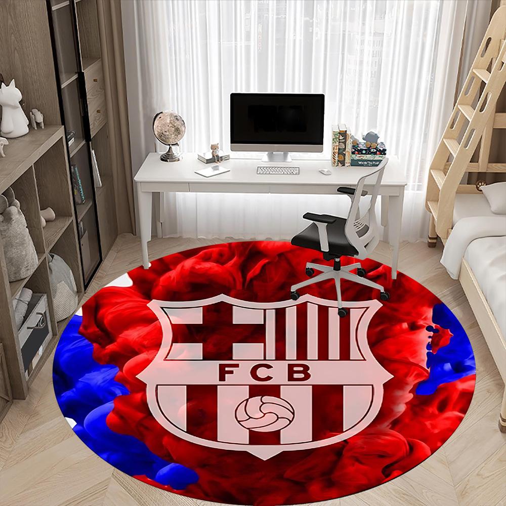 1pc Barcelona Football Office Round Area Rug, Under Office Chairs Bedroom Living Room Home Decor A1016272