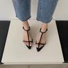 Summer Black  Brand Women Sandal Fashion Narrow Band Ladies Elegant Dress Gladiator Shoes Pointed Toe Outdoor Slide