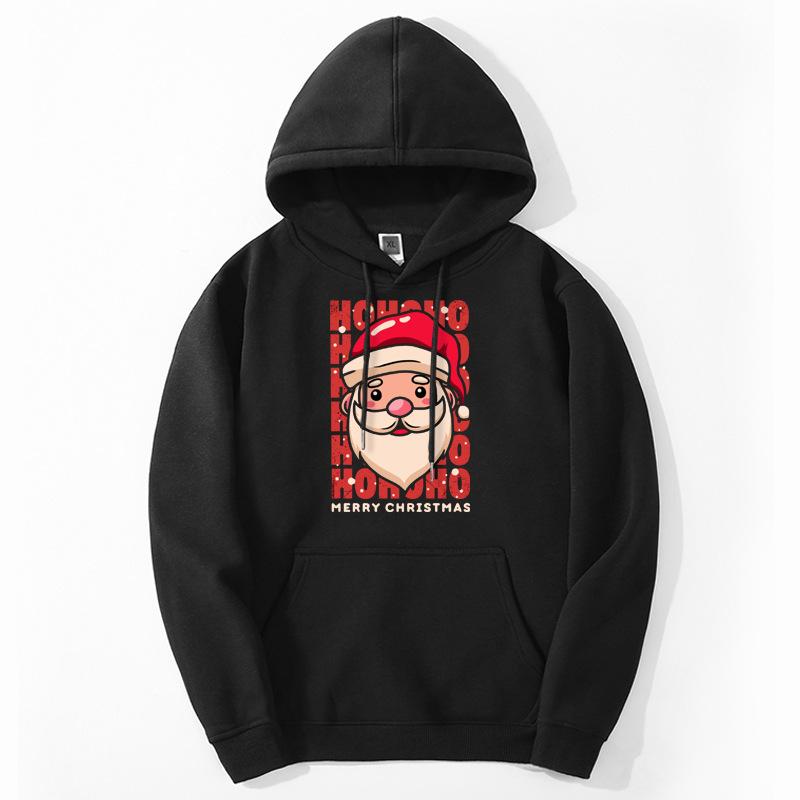 Xmas Hoodies Ho Ho Ho Merry Christmas Print Claus