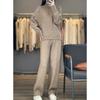 2025 Autumn/Winter High Neck Wool Knitwear & Wide Leg Pants Set