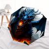 1pc Blue Dragon Breathing Fire Auto-Open Close Umbrella - Portable 3-Fold Design with 8-Bone Iron Frame, Outdoor, Perfect Gift for Fans, Traveler