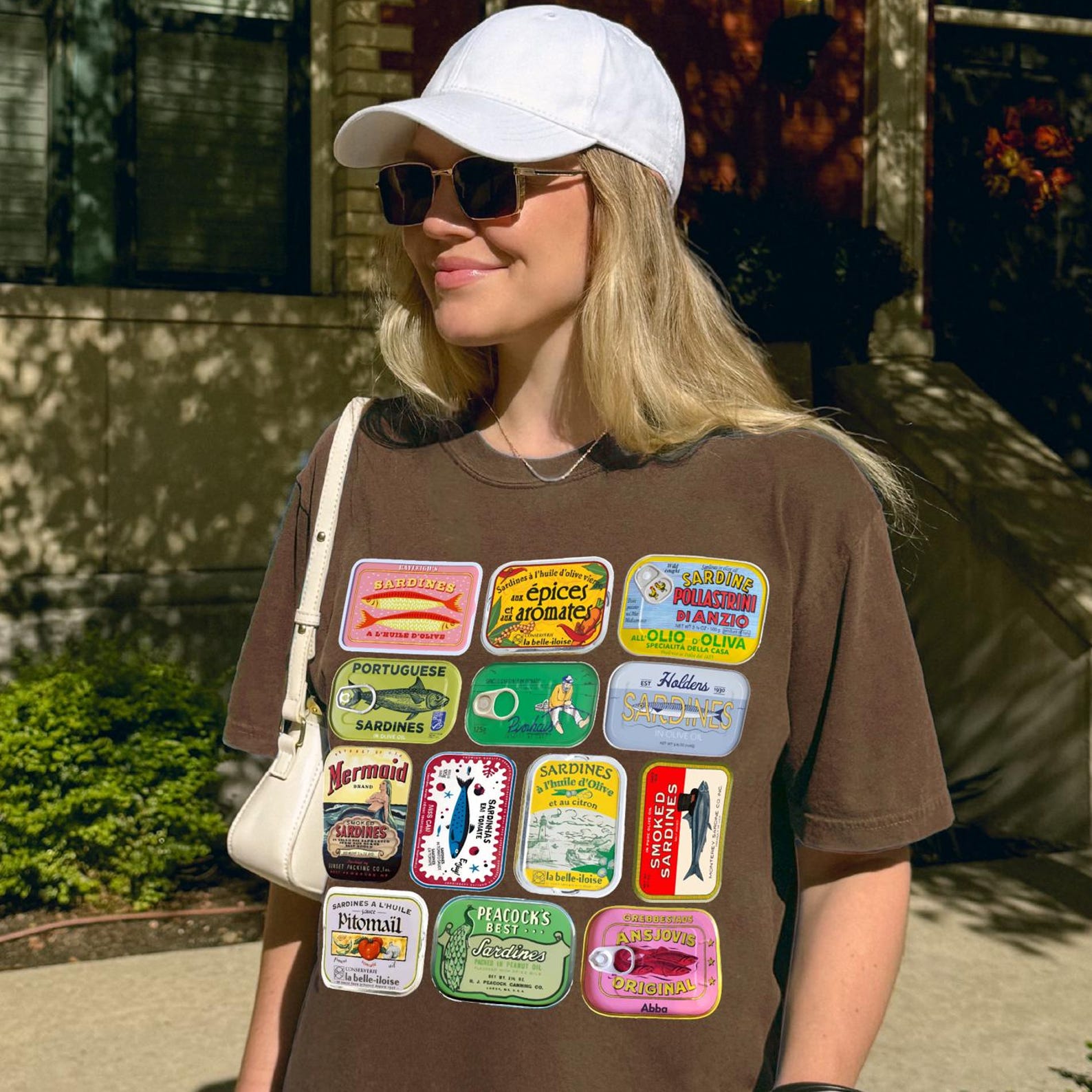 Retro Tinned Sardines Shirt, 100% Cotton CC1717, 15 Oversized Logo, Fisherman Aesthetic, Ocean Surfer Aesthetic Shirt, Vintage Sardine Tee M