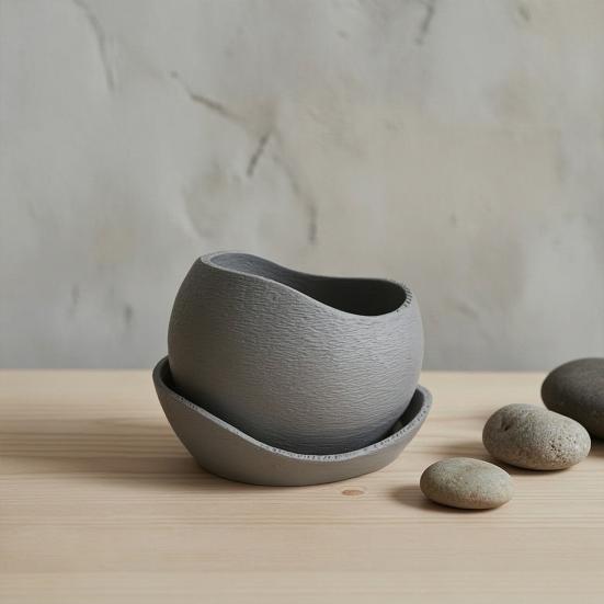 3D Printed Mini Planter Pot Modern Succulents Herb Plants Flower Pot Container for Indoor Outdoor Home Balcony Desktop Decoration
