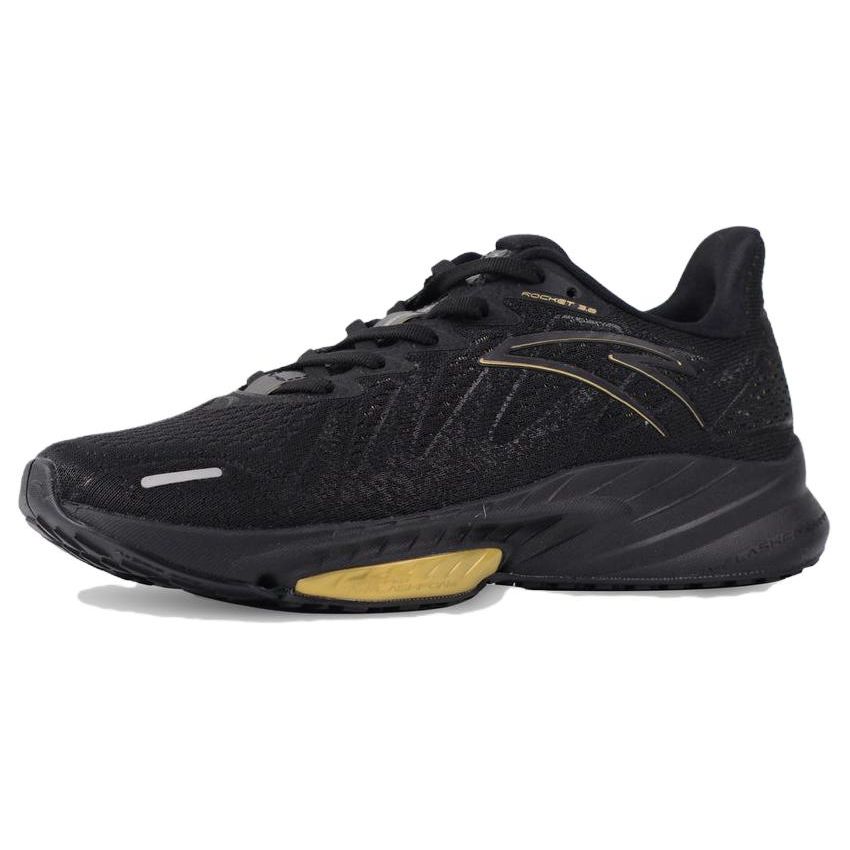 Anta Comfortable Versatile Shock Absorbing Non-Slip Wear-Resistant Waterproof Low-Top Running Shoes Men sneaker Black Gold 112145587-6